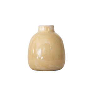 Vase aus Keramik handbemalt in Beige