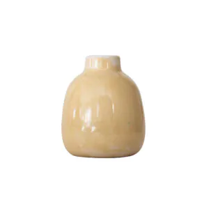 Vase aus Keramik handbemalt in Beige